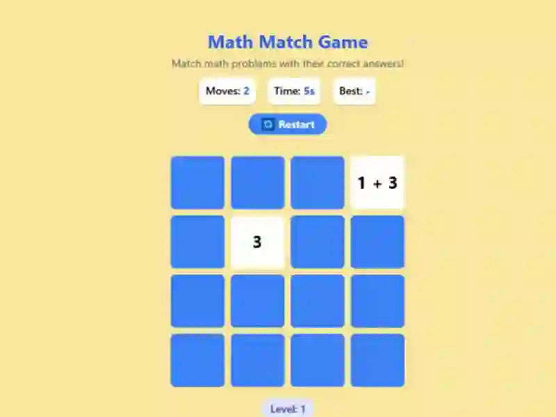 Spēle Math Match Game online