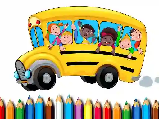 Spēle School Bus Coloring Book online
