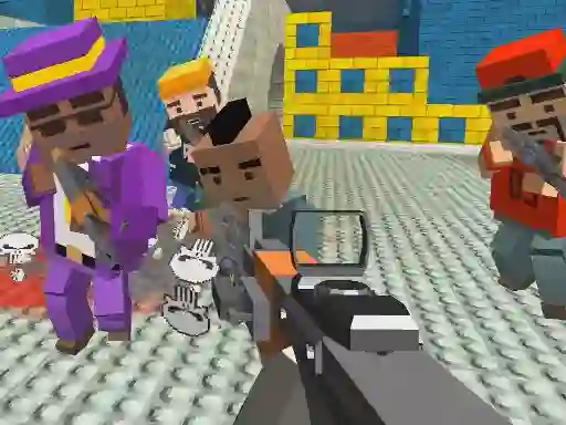 Spēle GunGame shooting warfare: blocky gangster online