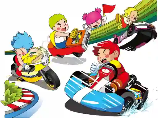 Spēle Cartoon Kart Puzzle online