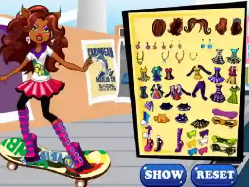 Spēle Clawdeen skates online