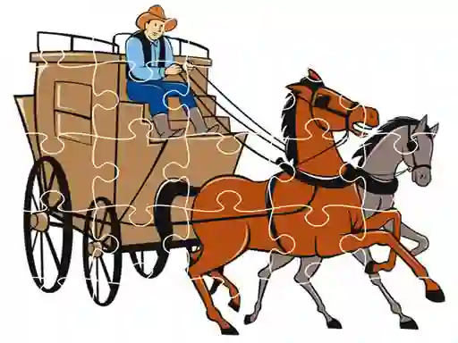 Spēle Wagons Jigsaw online