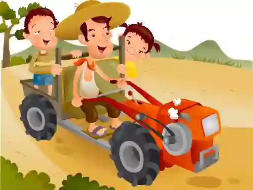 Spēle Cartoon Tractor Puzzle online