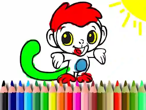 Spēle Back To School: Monkey Coloring online