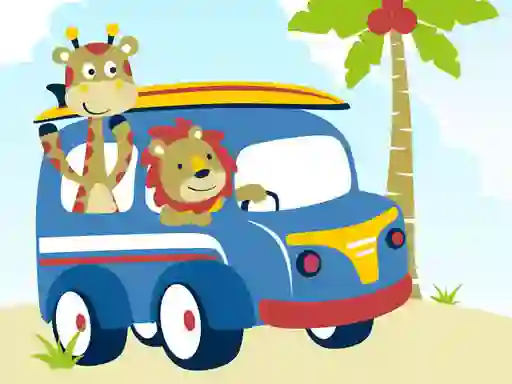 Spēle Cute animals with cars difference online