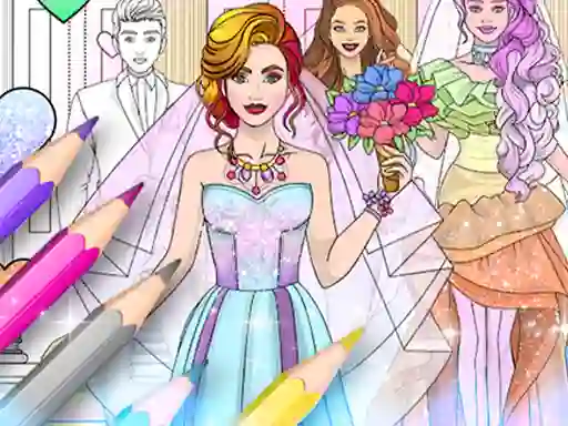 Spēle Wedding Coloring Dress Up online