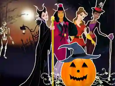 Spēle Princesses Halloween Night online