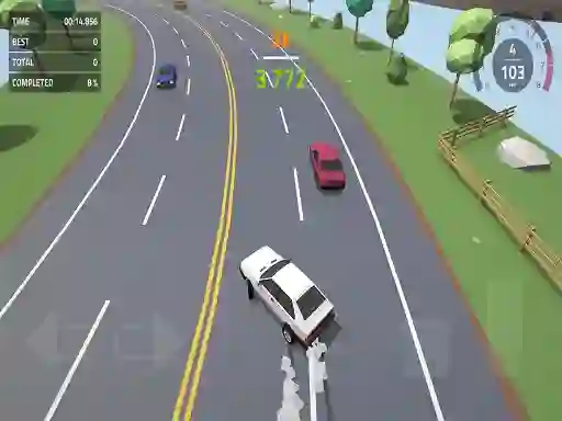 Spēle Polygon Drift: Endless Traffic Racing online