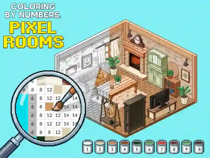 Spēle Coloring by Numbers Pixel Rooms online