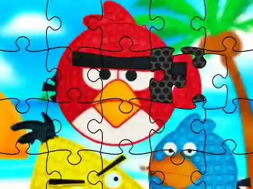 Spēle Funny Birds Pop It Jigsaw online