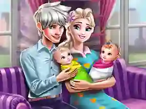 Spēle Ice Queen Twins Family Day online
