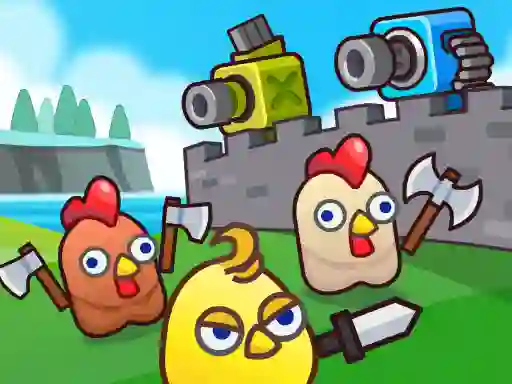 Spēle Merge Cannon: Chicken Defense online