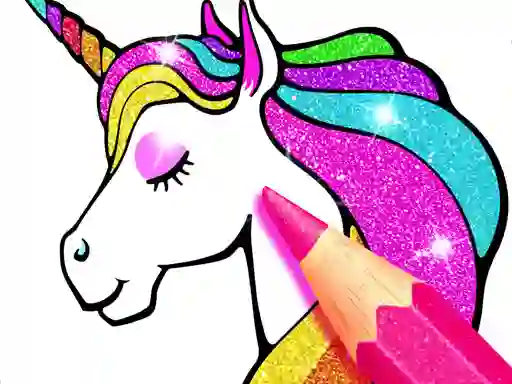 Spēle Unicorn Coloring Book Glitter online