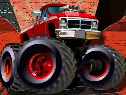 Spēle Crazy Monster Trucks Puzzle online