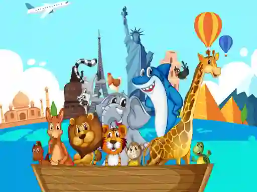 Spēle Crazy Friends Travel The World Puzzle online