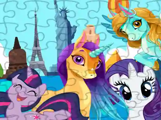 Spēle Unicorns Travel The World Puzzle online