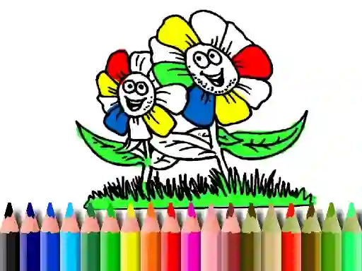 Spēle Back to School: Flowers Coloring online