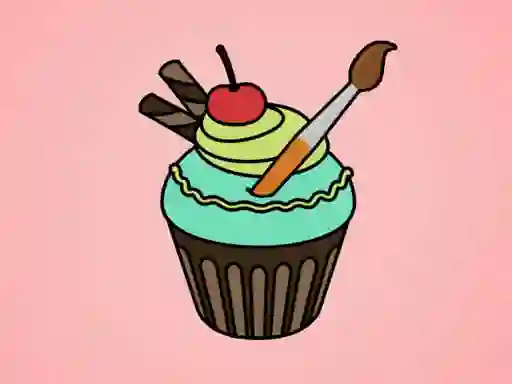 Spēle Yummy Cupcake Coloring online