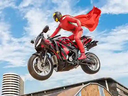 Spēle Real Motorbike Super Hero Stunt 3D online