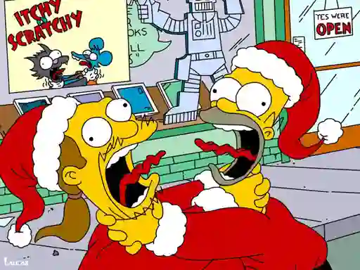Spēle Simpsons Christmas Jigsaw Puzzle online
