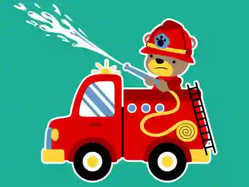 Spēle Animal Firetrucks Match 3 online