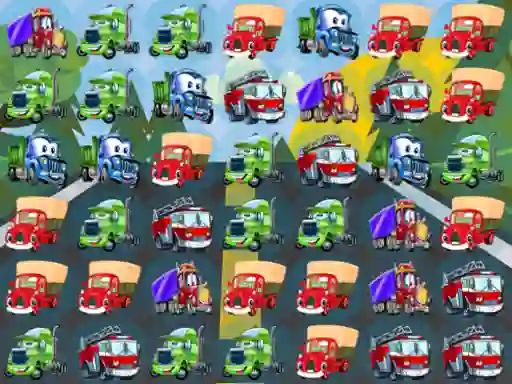 Spēle Cartoon Trucks Match 3 online