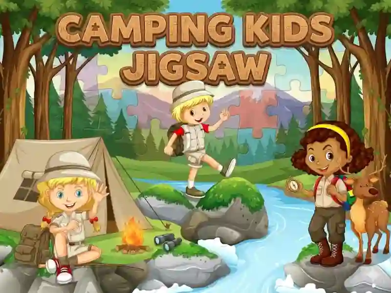 Spēle Camping kids jigsaw online