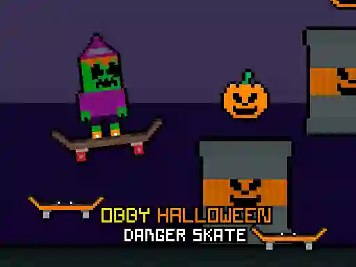 Spēle Obby Halloween Danger Skate online
