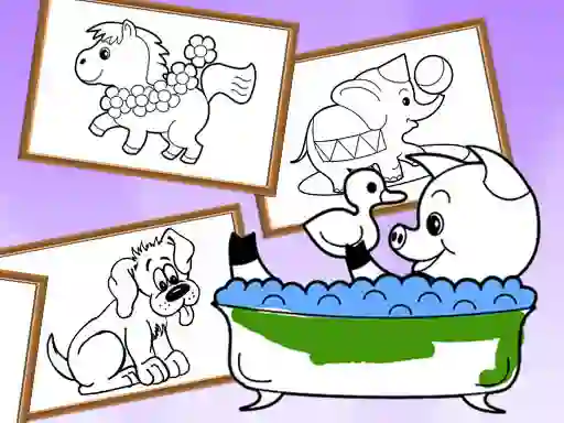 Spēle Cartoon Coloring for Kids Animals online