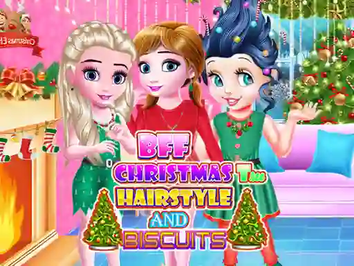 Spēle BFF Christmas Tree Hairstyle and Biscuits online