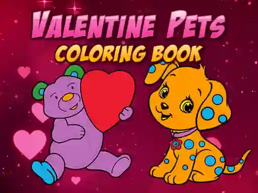 Spēle Valentine Pets Coloring Book online