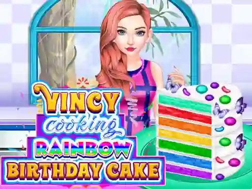 Spēle Vincy Cooking Rainbow Birthday Cake online