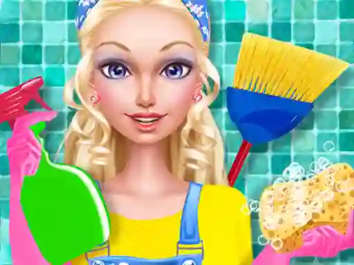 Spēle Fashion Doll House Cleaning online
