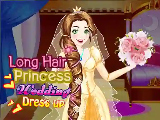 Spēle Long Hair Princess Wedding Dress up online