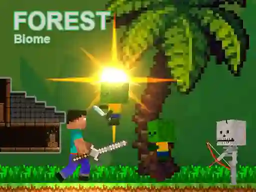 Spēle Noob vs Zombies - Forest biome online
