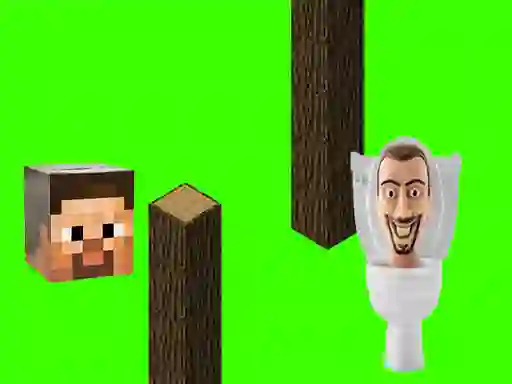 Spēle Spinning Skibidi Toilet Flappy Minecraft online