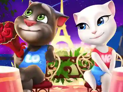 Spēle Talking Tom and Angela Coloring online