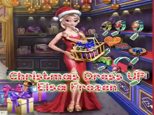 Spēle Elsa Frozen Christmas Dress up online