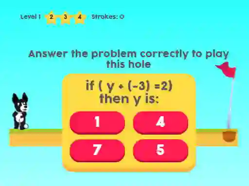 Spēle MathPup Golf 4 Algebra online