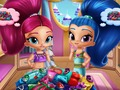 Spēle Shimmer and Shine drēbju skapju tīrīšana  online