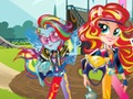 Spēle Meitenes no Equestria. Draudzības spēles: motokross  online