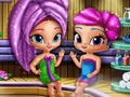 Spēle Shimmer and Shine: dzirkstošie džini pirtī  online