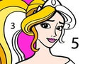 Spēle Princešu krāsošana pēc numura  online