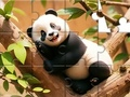 Spēle Puzle: Panda uz koka  online