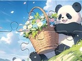 Spēle Puzle: Basket Flower Panda  online