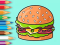 Spēle Krāsojamā grāmata: Delicious Hamburger  online