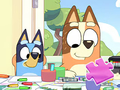 Spēle Puzle: Bluey Family Krāsošanas diena  online