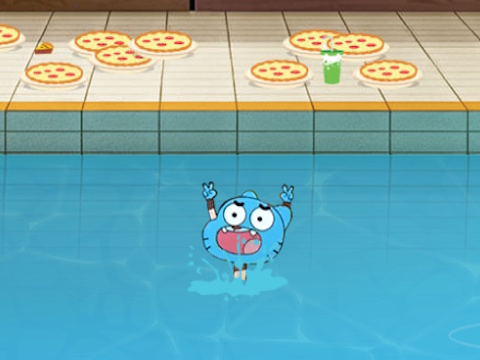 Spēle Apbrīnojamā Gumball pasaules biljarda ballīte  online