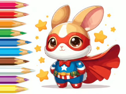 Spēle Krāsojamā grāmata: Super Rabbit  online