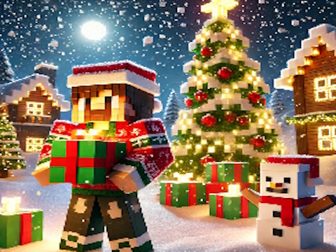 Spēle Minecraft Ziemassvētku finierzāģis  online